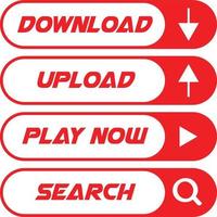 Download upload button for download uploading website icon play now search vector illustration