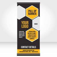 Roll up banner pull up template blank design vector