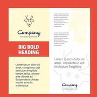 Reindeer Company Brochure Title Page Design Company profile annual report presentations leaflet Vector Background