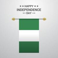 fondo de bandera colgante del día de la independencia de nigeria vector