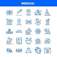 los iconos de línea médica establecidos para infografías kit uxui móvil y diseño de impresión incluyen vendaje yeso atención médica termómetro colección de temperatura de calor logotipo y pictograma de infografía moderna vector