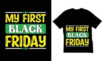 mi primer diseño de camiseta de viernes negro. vector