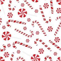 Christmas red and white candy seamless pattern vector