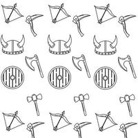 pattern background with medieval weapons icon Vector illustration