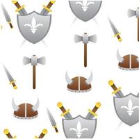 pattern background with medieval weapons icon Vector illustration