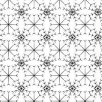 Seamless pattern of Outline drawing abstract snowflakes. Background. Vector repeat texture. Isolate