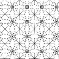 Seamless pattern of Outline drawing abstract snowflakes. Background. Vector repeat texture. Isolate