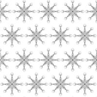 Endless pattern of Outline drawing abstract snowflakes. Abstract background. Repeat texture. Isolate vector
