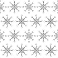 Endless pattern of Outline drawing abstract snowflakes. Abstract background. Repeat texture. Isolate vector