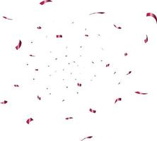 congratulatory background with red confetti on white background. Vector illustration