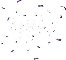 fondo de felicitación con confeti violeta sobre fondo blanco. ilustración vectorial vector