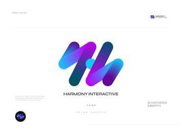 Modern and Vibrant Letter H Logo Design in Colorful Gradient Style. Suitable for Business and Technology Brand Identity vector