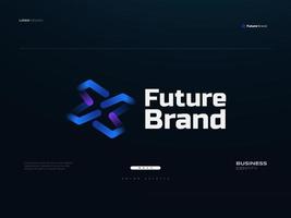 Modern and Futuristic Letter X Logo Design with Technology Style. X Initial Logo in Blue and Purple Gradient vector