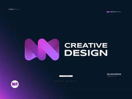 Initial NN Logo Design with Bold and Vibrant Concept in Purple Gradient. NN Logo or Icon for Business and Technology Brand Identity vector