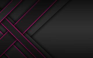 Black and pink overlapped stripes, dark abstract corporate design, geometric material background with place for your text, modern vector illustration