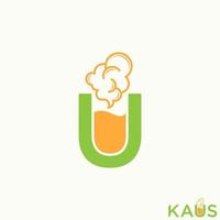 Simple and unique letter or word U sans serif font with fliud chemical smoke image graphic icon logo design abstract concept vector stock. Can be used as symbol related to initial or hot