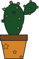 cute cartoon cactus vector