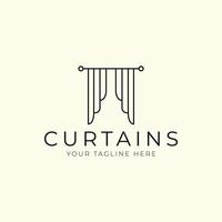 circus curtains line art style logo vector template illustration design