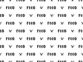 Food cartoon character seamless pattern on white background vector