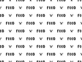 Food cartoon character seamless pattern on white background vector