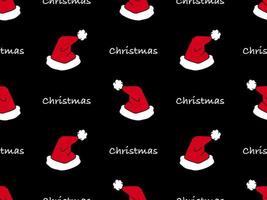 Christmas cartoon character seamless pattern on black background vector