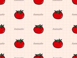 Tomato cartoon character seamless pattern on orange background vector