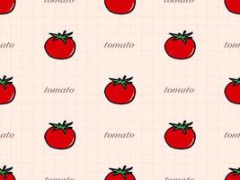 Tomato cartoon character seamless pattern on orange background vector