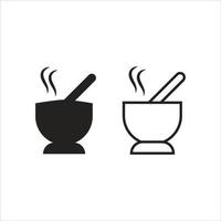 icono de comida, recipiente de tazón, cálido. diseño vectorial para sitios web y aplicaciones. vector