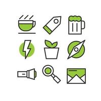 negocios, finanzas, ilustración de conjunto de iconos de alimentos. diseño vectorial que es perfecto para aplicaciones, aplicaciones, sitios web, pancartas, plantillas, vallas publicitarias. vector