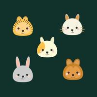 cute vector set of animal characters, vector illustration designs suitable for websites, applications, apps