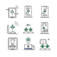 smart farming icon, agriculture, ecology, digital. very suitable for websites, apps and others. vector