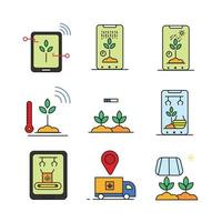 smart farming icon, agriculture, ecology, digital. very suitable for websites, apps and others. vector