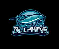 Dolphins Mascots, Sports mascots, colorful collection, vector illustration