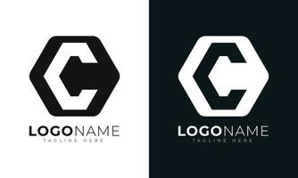 plantilla de diseño de vector de logotipo de letra c inicial. con forma hexagonal. estilo poligonal.