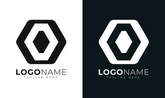 plantilla de diseño de vector de logotipo de letra o inicial. con forma hexagonal. estilo poligonal.