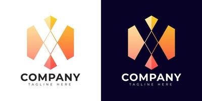 Modern gradient style letter x logo template. x letter design vector with colorful creative hexagon sign.