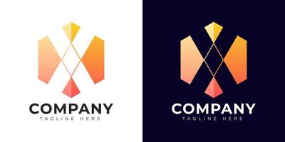 Modern gradient style letter x logo template. x letter design vector with colorful creative hexagon sign.