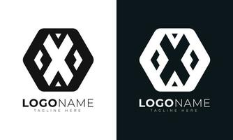 Initial letter x logo vector design template. With Hexagonal shape. Polygonal style.