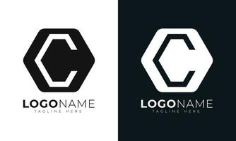 plantilla de diseño de vector de logotipo de letra c inicial. con forma hexagonal. estilo poligonal.