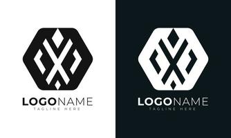 plantilla de diseño de vector de logotipo de letra inicial x. con forma hexagonal. estilo poligonal.