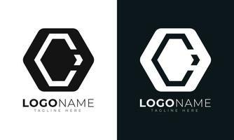 plantilla de diseño de vector de logotipo de letra c inicial. con forma hexagonal. estilo poligonal.