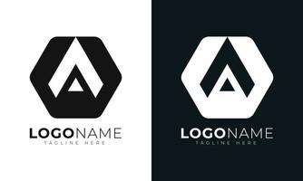 Initial letter a logo vector design template. With Hexagonal shape. Polygonal style