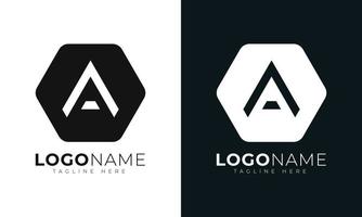 Initial letter a logo vector design template. With Hexagonal shape. Polygonal style