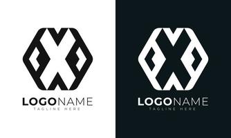 plantilla de diseño de vector de logotipo de letra inicial x. con forma hexagonal. estilo poligonal.