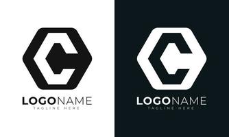 plantilla de diseño de vector de logotipo de letra c inicial. con forma hexagonal. estilo poligonal.