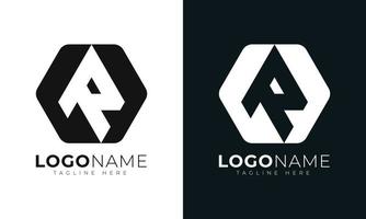 Initial letter r logo vector design template. With Hexagonal shape. Polygonal style.