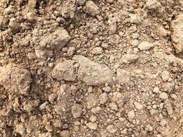 Texture of a brown, crumbly, loose, dense, fertile, natural, dry earth with granules, pieces of soil. The background photo