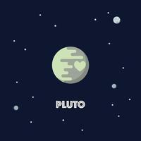 Pluto on space background vector