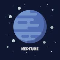 Neptune on space background vector