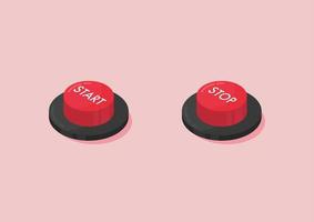 Red Stop button vector